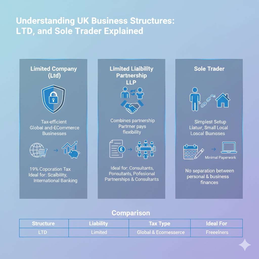 Understanding UK Business Structures: LTD, LLP, and Sole Trader Explained