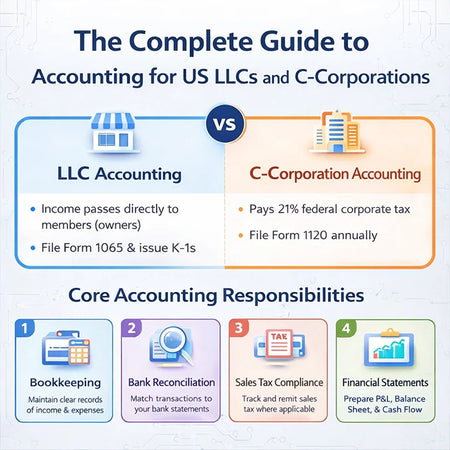 The Complete Guide to Accounting for US LLCs and C-Corporations
