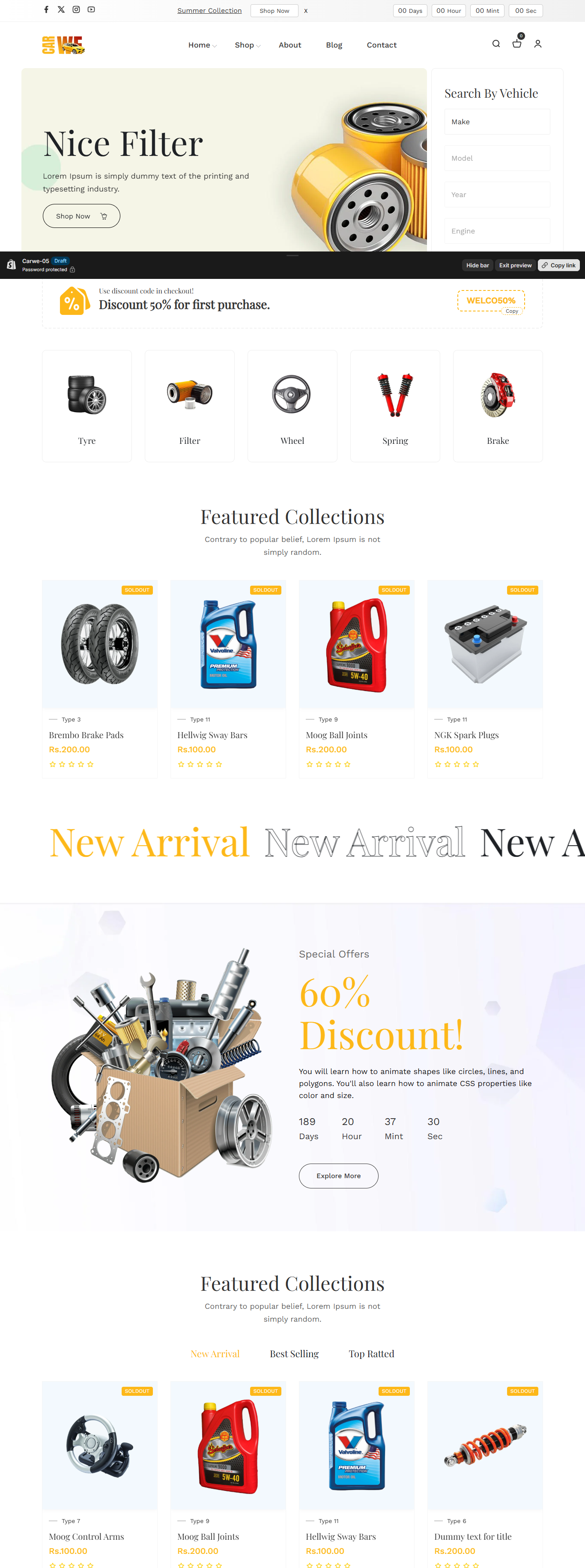 Carwe Auto parts Multipurpose