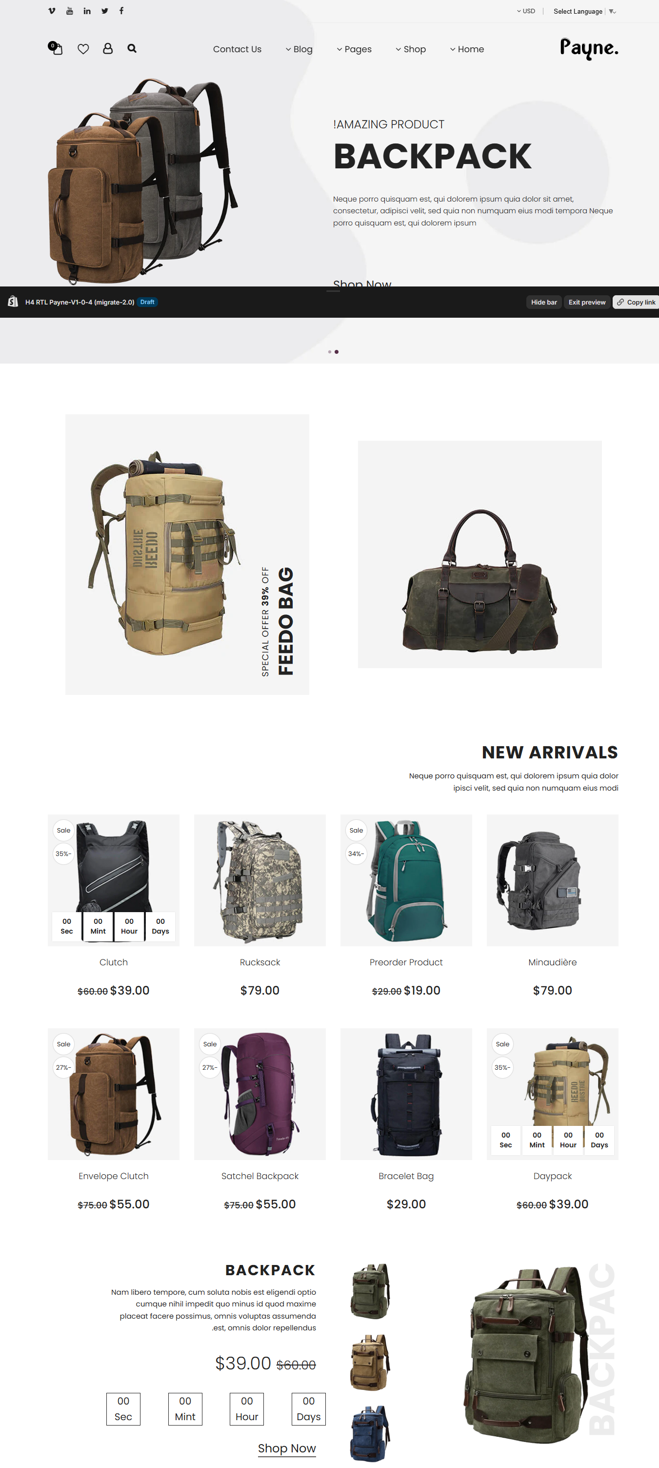 Payne - Backpack eCommerce